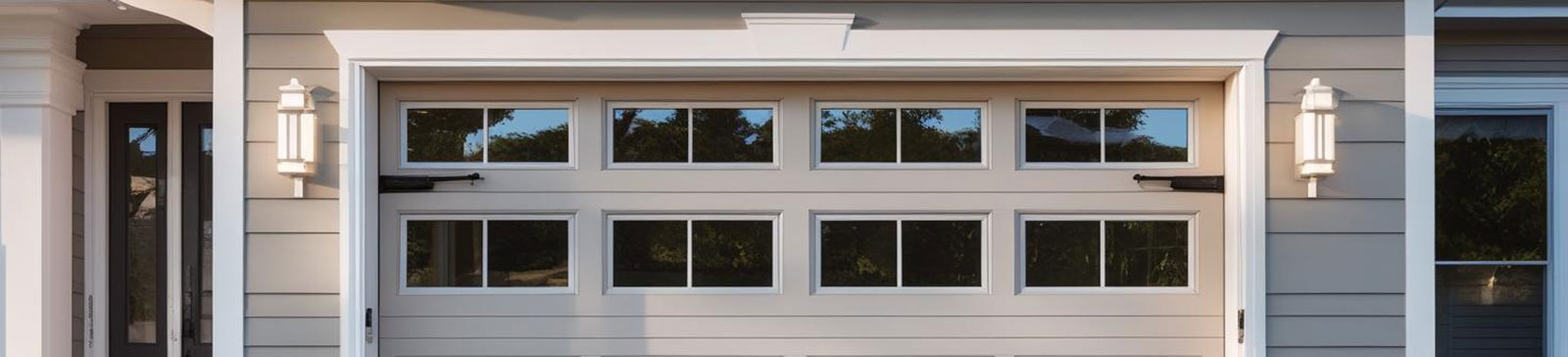 Newly installed garage door on a Forest Hills, NY home, showcasing expert replacement and a blend of modern and traditional design.